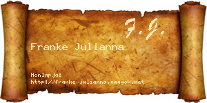 Franke Julianna névjegykártya